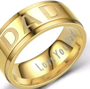 Dad Ring Love You Dad  Stainless Steel Men's Fashion Ring Great Gift Sz. 13